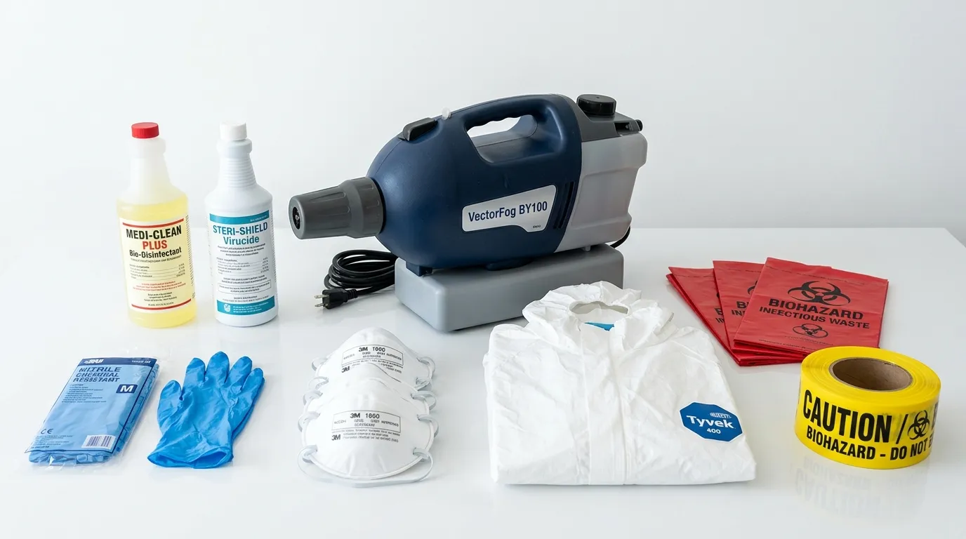 Professional biohazard remediation crew working in Cicero